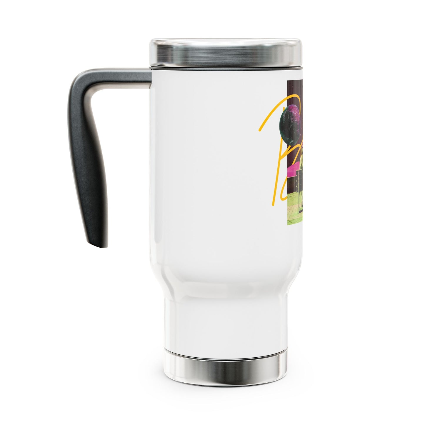 Stainless Steel Travel Mug with Handle, 14oz